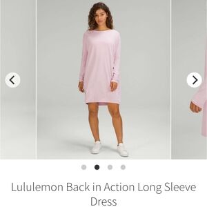 Lululemon Back In Action Dress In Pink Peony EUC